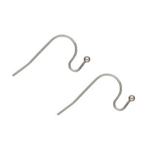 Ear wire fishhook 1pkg100, 8mm / 2mm ball, 21 gauge stainless steel 50 pair