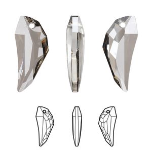 Focal 1pk crystal satin, Crystal Passions® 30x14mm pendant pegasus 6150