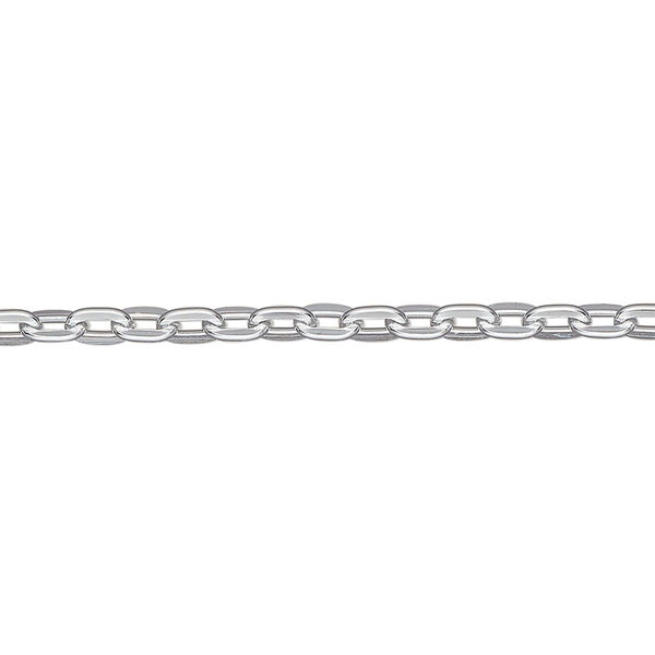 Chain, anodized aluminum, silver, 3.1mm flat cable. Sold per pkg of 25 feet. image number 0