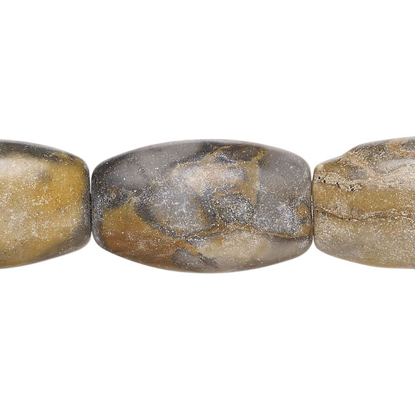 Brown-grey marble 1pkg1, flat barrel bead natural, 15 inch 24x14mm-25x15mm image number 0