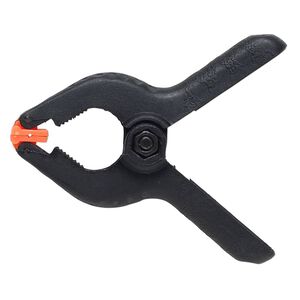 Spring clamp, nylon and steel, black and orange, 2-1/2 x 2 inches. Sold per pkg of 16.
