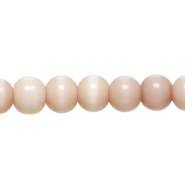 Bead, cat's eye glass (fiber optic glass), blush, 8x6mm-10x8mm rondelle. Sold per 14-inch strand, approximately 60 beads. image number 0