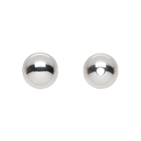 Bead, sterling silver, 11mm seamless round. Sold per pkg of 2. image number 0