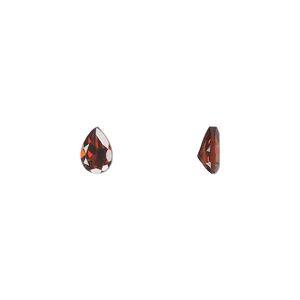 Almandite garnet 1pkg4, hand-cut faceted pear gem natural 6x4mm