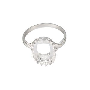 Ring, sterling silver, 15x11.5mm oval with 14x10mm oval cabochon bezel setting, size 9. Sold individually.