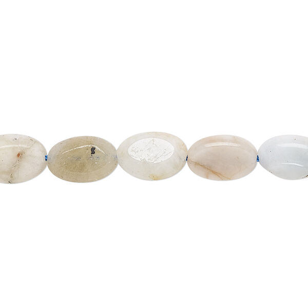 Bead, multi-beryl (heated), 8x6mm-11x9mm flat oval with 0.4-1.4mm hole, D grade, Mohs hardness 7-1/2 to 8. Sold per 15-inch strand. image number 0