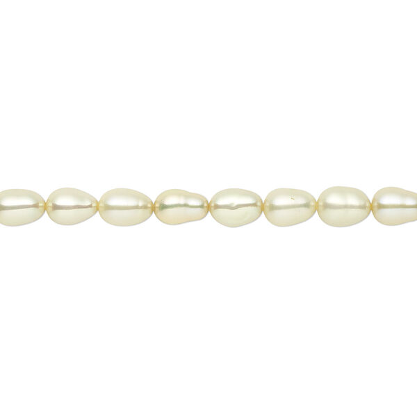 Pearl, cultured freshwater (dyed), pistachio, 4-5mm rice, C grade, Mohs hardness 2-1/2 to 4. Sold per 16-inch strand. image number 0