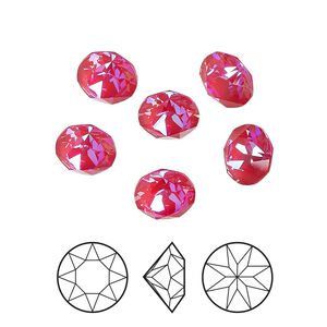 Chaton 48pk crystal royal red DeLite, Crystal Passions® 8.16-8.41mm round SS39 1088