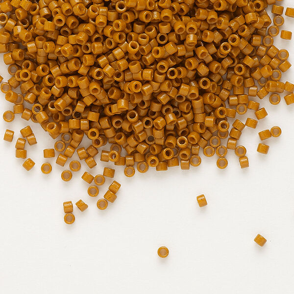 Seed bead, Delica®, glass, pkg/7.5g, #11 round, Duracoat® opaque outside dyed mahogany (DB-2108). image number 0