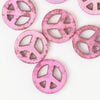 Magnesite 1pkg12, peace sign bead 15mm pink & brown image number 0