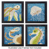 Sabrina Frey Bead Mosaic™ Starter Kit 1pkg4 glass / medium-density fiberboard / glue,  6x6 inch / "Sea Life" design, multicolored image number 0