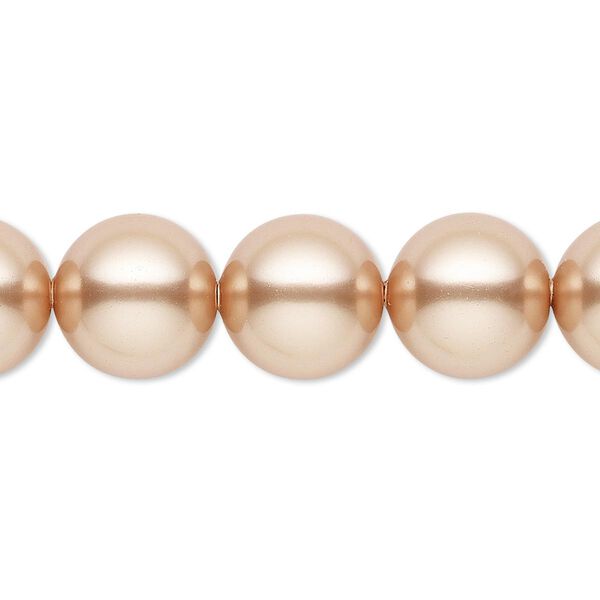 Pearl 10pk rose gold, Crystal Passions® 12mm round 5811 image number 0