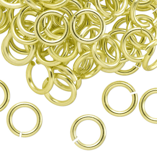 Jump ring, anodized aluminum, light green, 10mm round, 6.8mm inside diameter, 14 gauge. Sold per pkg of 100. image number 0