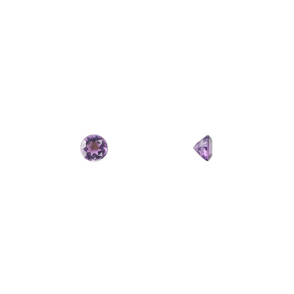 Gem, amethyst (natural), light to medium, 4mm faceted round, A grade, Mohs hardness 7. Sold per pkg of 4. image number 0