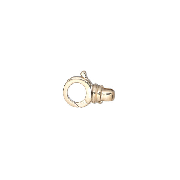 Clasp, lobster claw, 14Kt gold, 13x7.5mm. Sold individually. image number 0