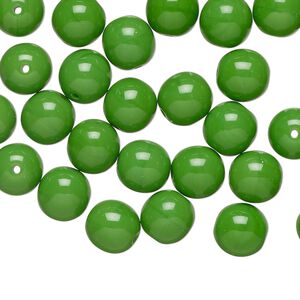 Preciosa Czech glass 1pkg50, round druk bead candy green 8mm