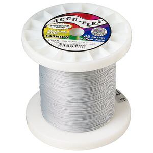 Beading wire, Accu-Flex®, nylon and stainless steel, pearl, 49 strand, 0.019-inch diameter. Sold per 1,000-foot spool.