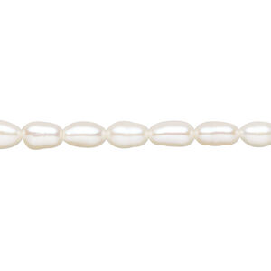 Freshwater pearl 1pkg1, rice, 15 inch white 4-5mm cultured