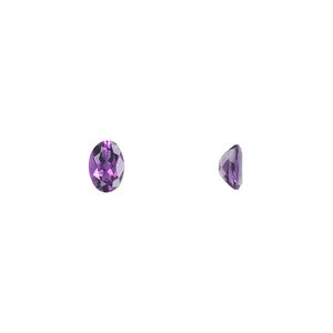 Amethyst 1pkg2, hand-cut faceted oval gem natural 6x4mm