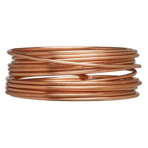 Wire, Zebra Wire™, natural copper, round, 12 gauge. Sold per 3-yard coil.