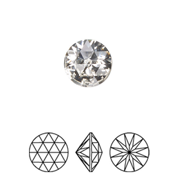 Round stone 2pk crystal foil back, Crystal Passions® 11.8mm rose cut round 1401 image number 0