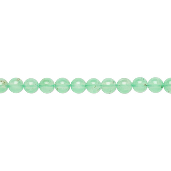 Bead, chrysoprase (natural), 4mm round, B- grade, Mohs hardness 6-1/2 to 7. Sold per 15-inch strand. image number 0