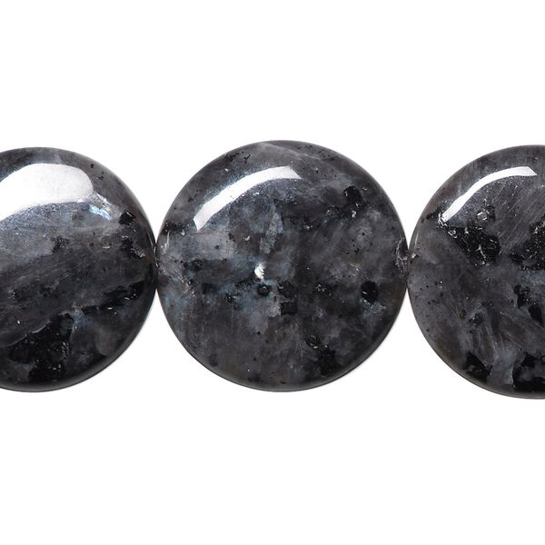 Blue labradorite 1pkg1, flat round bead natural 15.5-16 inch 20mm image number 0