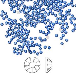 Flat back 1440pk sapphire foil back, Preciosa MAXIMA Czech crystal rhinestone 1.7-1.9mm chaton rose round SS5