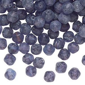 Bead, glass, translucent grape, 6mm bicone. Sold per 2-ounce pkg, approximately 210 beads.