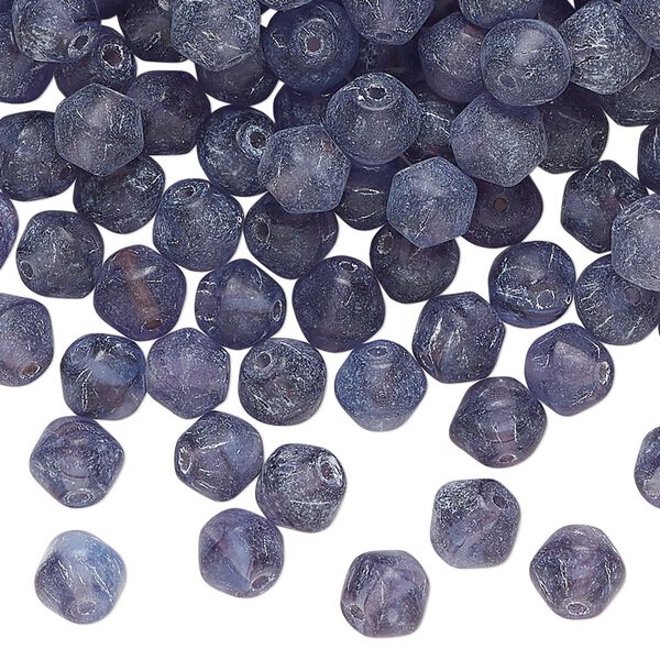 Bead, glass, translucent grape, 6mm bicone. Sold per 2-ounce pkg, approximately 210 beads. image number 0