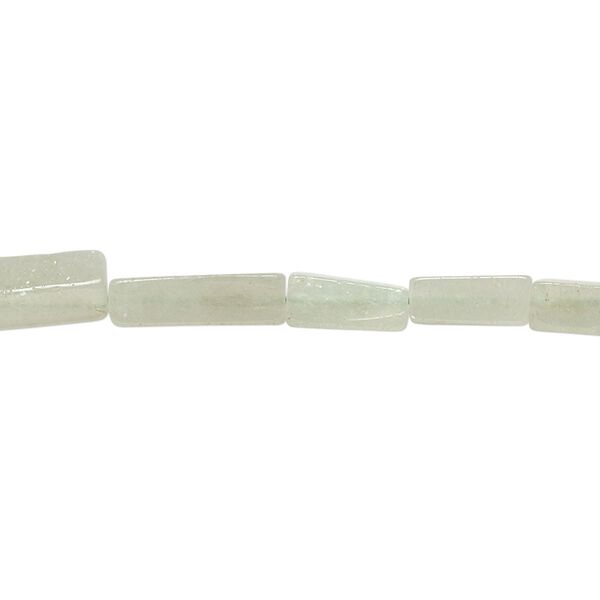 Bead, green aventurine (natural), light, 6x3mm-13x5mm hand-cut square tube, C grade, Mohs hardness 7. Sold per 12-inch strand. image number 0