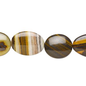 Tiger zebra iron / tiger iron 1pkg1, flat oval bead natural 8 inch mix 16x13.5mm-25x13mm