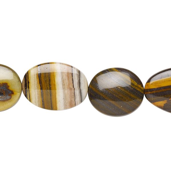 Tiger zebra iron / tiger iron 1pkg1, flat oval bead natural 8 inch mix 16x13.5mm-25x13mm image number 0