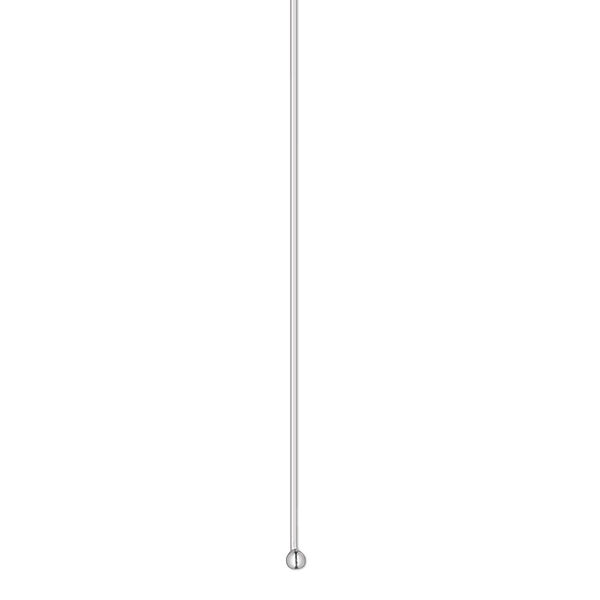 Head pin, sterling silver, 2 inches with 1.5mm ball, 24 gauge. Sold per pkg of 10. image number 0