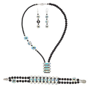 Necklace, bracelet and earring set, One of a Kind Jewelry. Only one available.