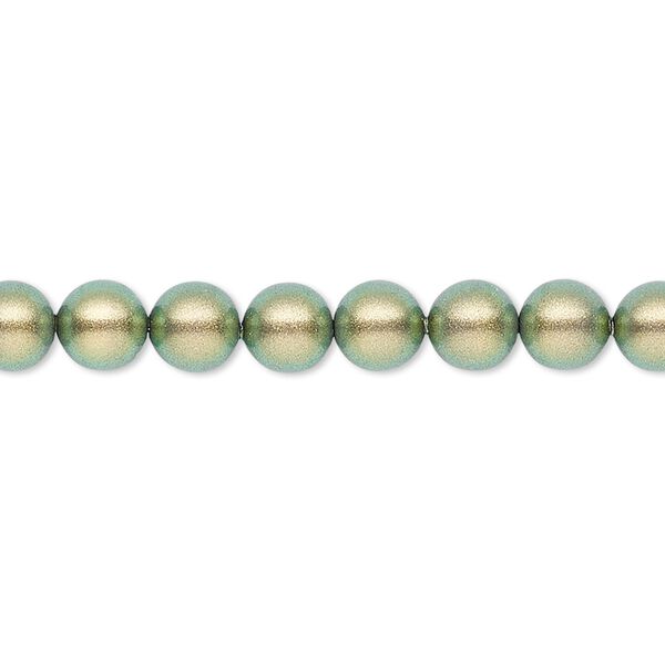 Pearl 50pk iridescent green, Crystal Passions® 6mm round 5810 image number 0
