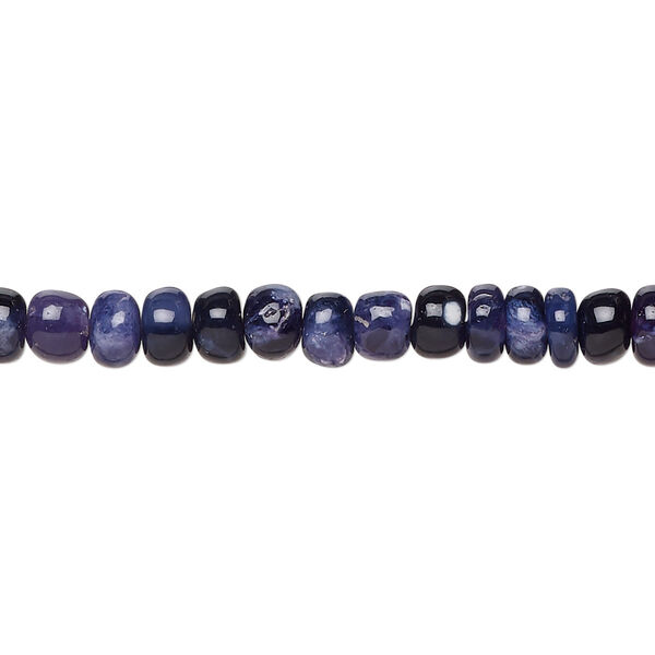 Bead, purple opal (natural), shaded, 5x3mm-5x4mm hand-cut rondelle with 0.4-1.4mm hole, B- grade, Mohs hardness 5 to 6-1/2. Sold per 17-inch strand. image number 0