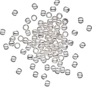 Bead, silver-plated brass, 3mm micro round. Sold per pkg of 100.