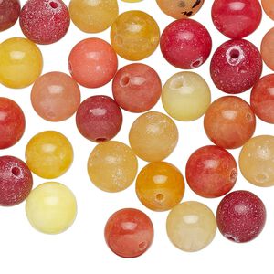 Quartz 1pkg100, round bead mix 7-9mm