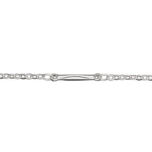 Chain 1pkg1 silver-plated bar & link, 2mm, brass 5 foot unfinished
