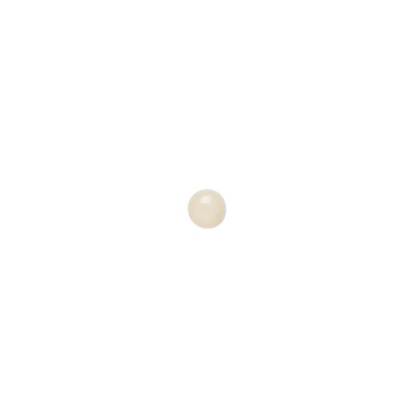 Cabochon, bamboo coral (bleached), white, 4mm calibrated round, Mohs hardness 3-1/2 to 4. Sold per pkg of 6. image number 0