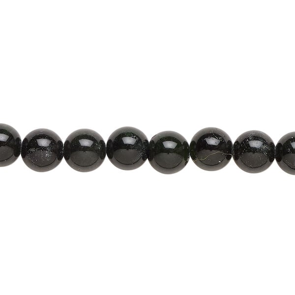 Quartz 1pkg1, round bead, 14 inch dark green 6-7mm image number 0