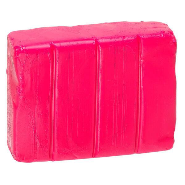 Polymer clay, Sculpey® PREMO, fluorescent pink. Sold per 2-ounce bar. image number 0