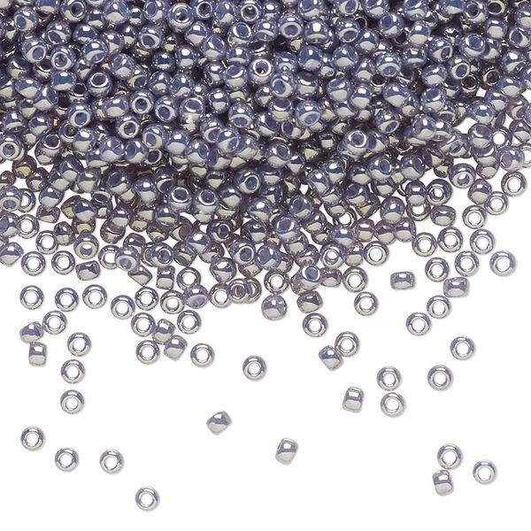 Seed bead, TOHO BEADS®, glass, pkg/250g, #11 round, opaque gold luster pale wisteria (TR-11-455). image number 0