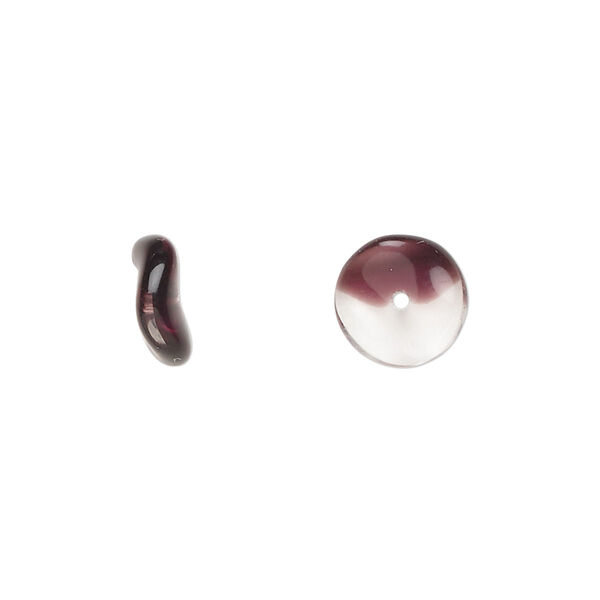 Bead, Czech pressed glass, purple/clear, 10x4mm rondelle. Sold per 15" to 16" strand. image number 0