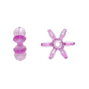 Bead, acrylic, transparent purple, 14x5mm paddle wheel. Sold per pkg of 500.