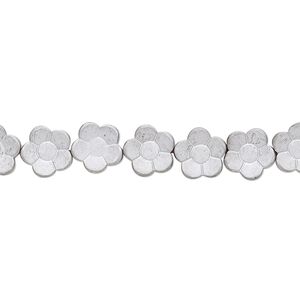 Hemalyke™ 1pkg1, matte electroplated flower bead 15.5-16 inch 8x8mm