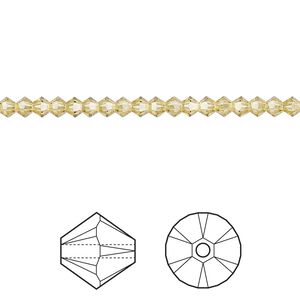 Bead 144pk dark jonquil, Crystal Passions® Regenerated 3mm bicone 5328