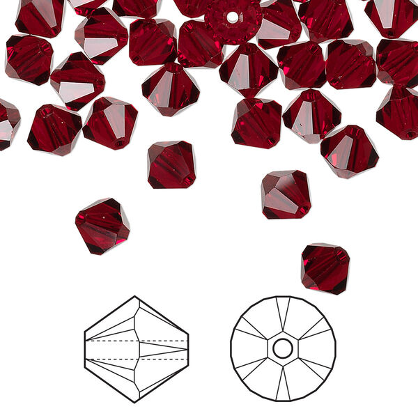 Bead 360pk Siam, Crystal Passions® 6mm bicone 5328 image number 0