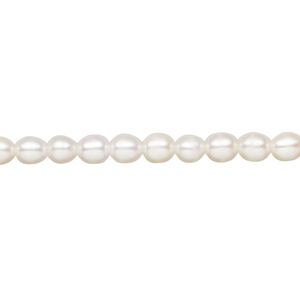 Freshwater pearl 1pkg1, semi-round, 15 inch white 4-5mm cultured
